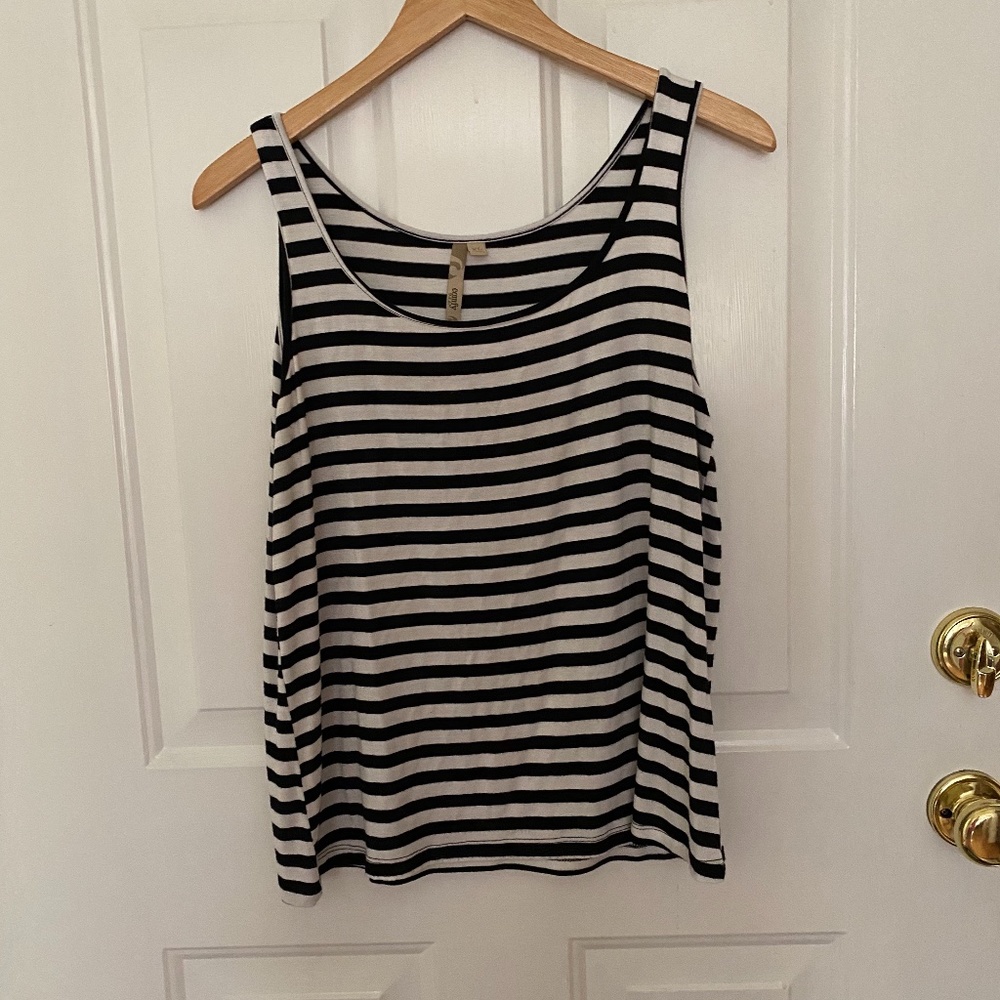 Black and white striped tank